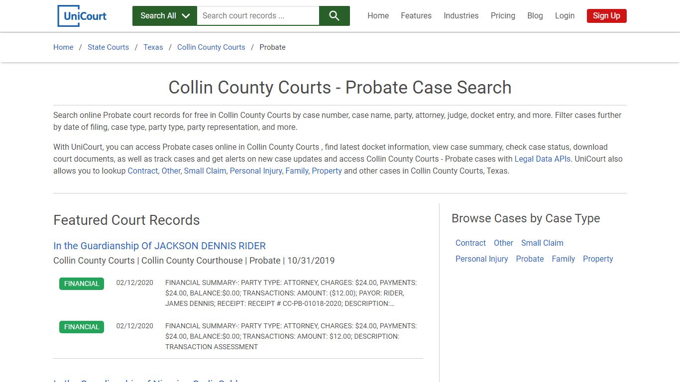 Probate Case Search - Collin County Courts, Texas