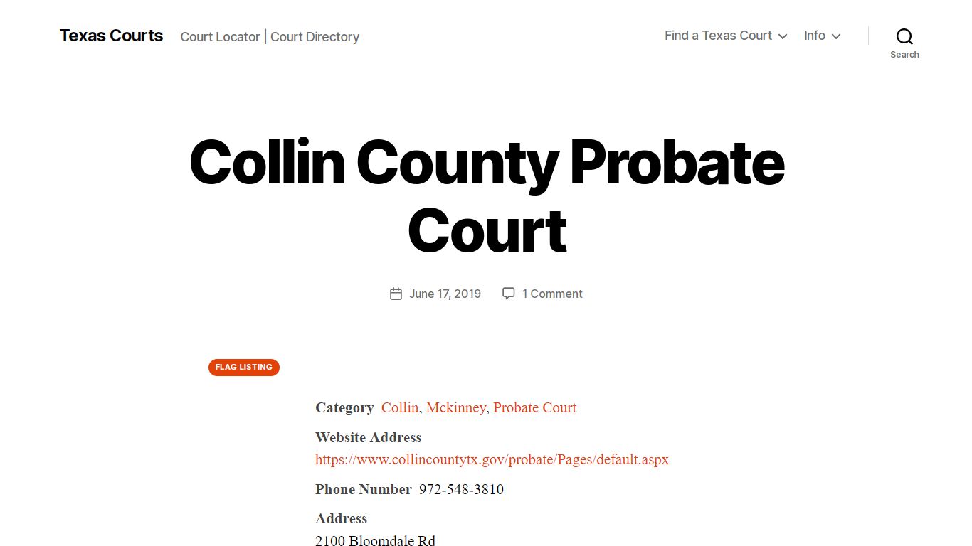 Collin County Probate Court - Texas Courts